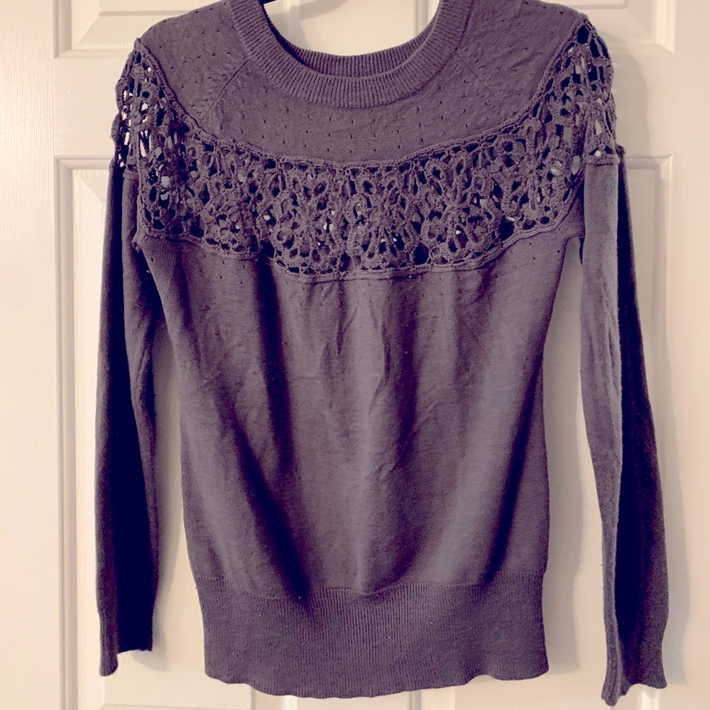 Luckily crochet detail sweater
